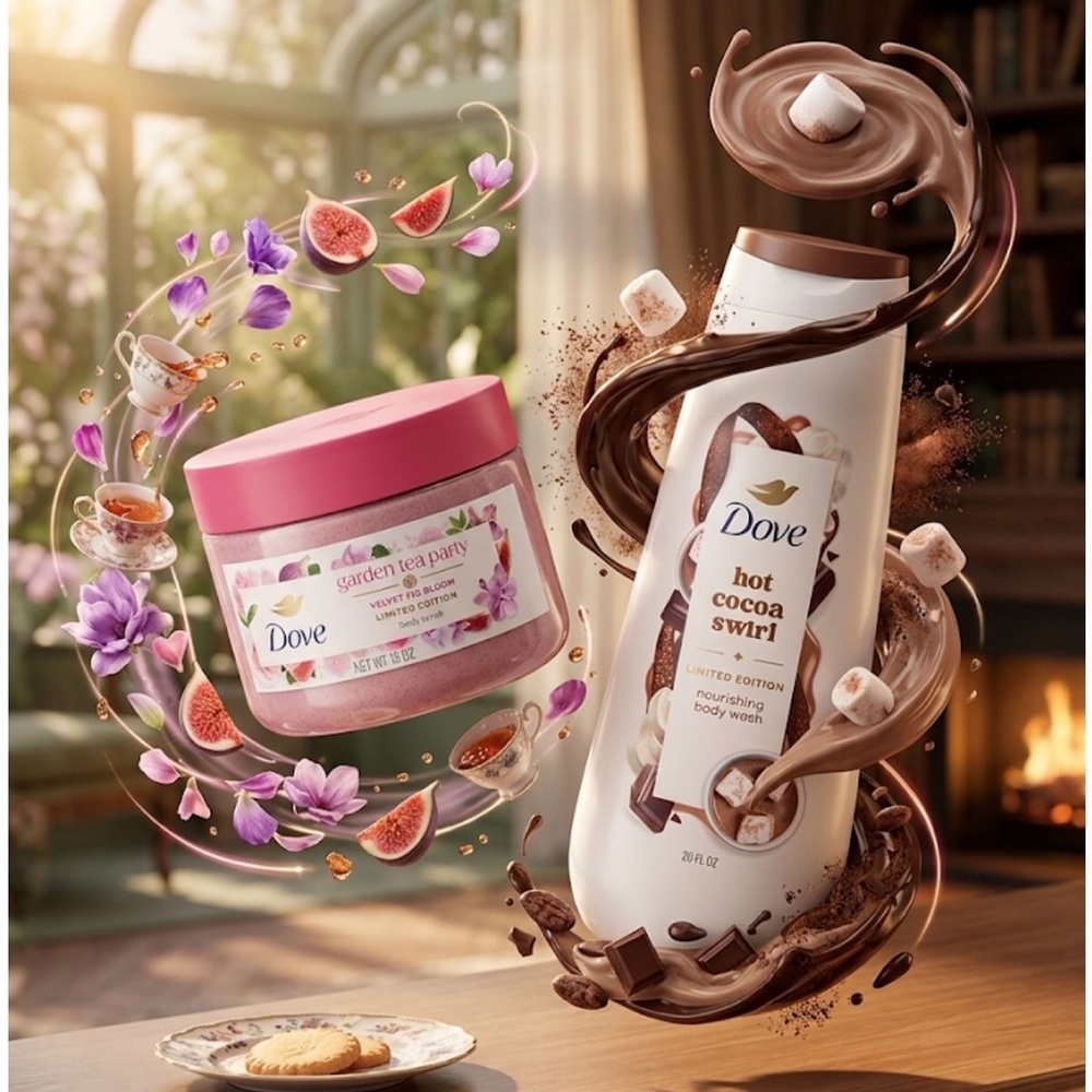 Garden Tea Party & Hot Cocoa Swirl Body Care Duo - Pink & Brown